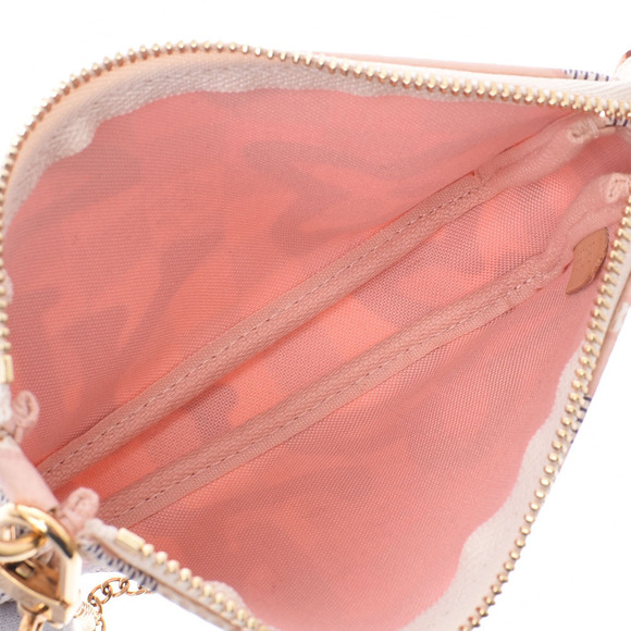 LOUIS VUITTON Damier Azur White Pouch Tahiti Pink Canvas Accessory - Picture 9 of 9